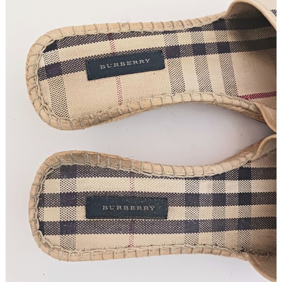 Burberry Nova Check Canvas Espadrille Slide Wedge EU 39 US 8-8.5 Made in Spain - Picture 4 of 12
